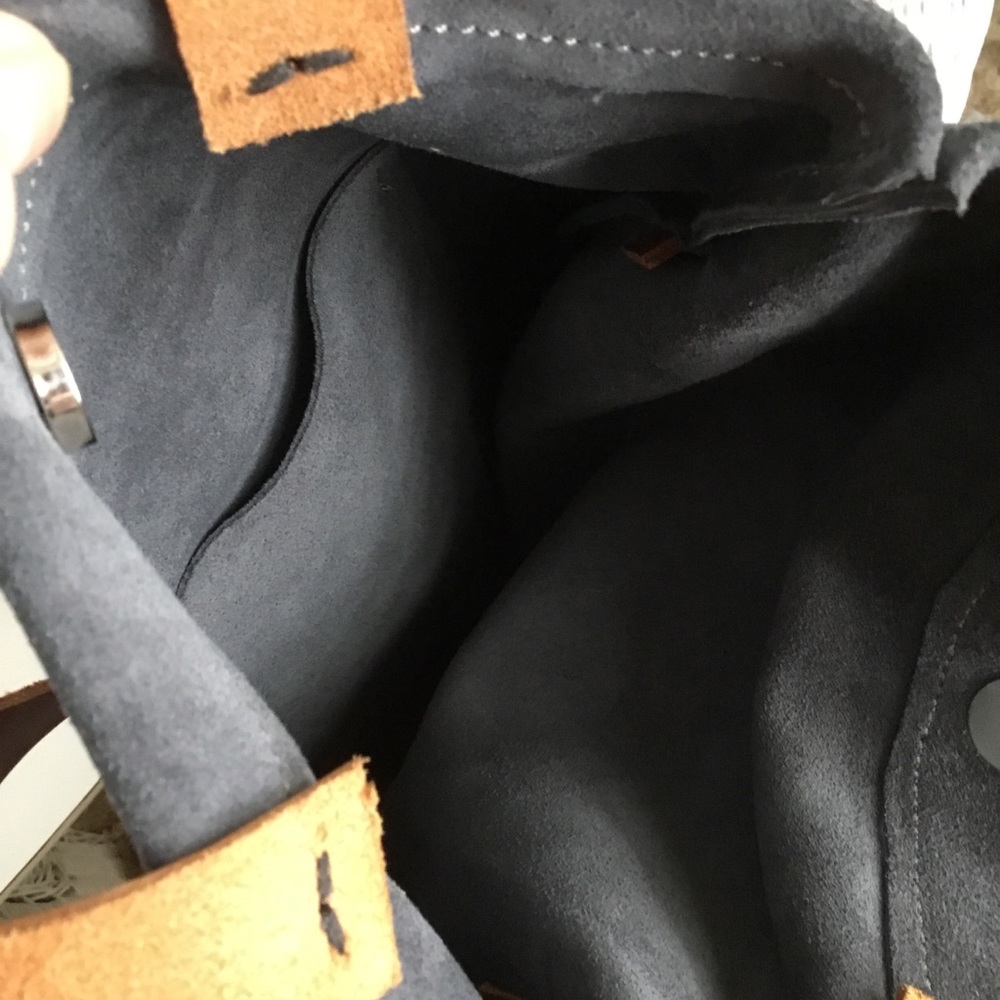 NWT HANDMADE SUEDE/LEATHER  CROSSBODY BAG - Picture 9 of 13